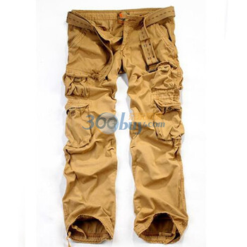 麻吉MATCH 冬季新品男士多口袋加厚休闲长裤 6325 巧克力 5XL