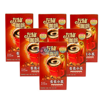 青青小美 左旋咖啡粉 左旋肉碱 黑咖啡 粉10g*15条 6盒套装