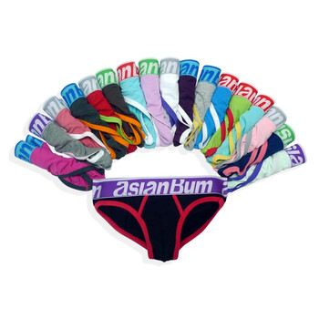 Asianbum秋冬新品时尚宽边男士低腰三角裤纯棉内裤3条装C53809颜色随机发XL