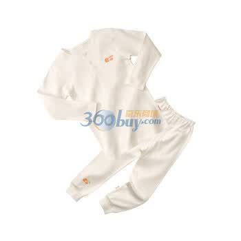 贝贝怡（bornbay） BB803 宝宝服 前开襟套装 婴儿童装内衣 米白 130码