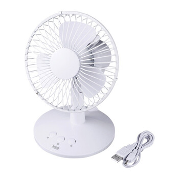 日本SANWA SUPPLY USB-TOY56W 迷你台式USB可摇头风扇 风量可调节、办公清凉的好方法 白