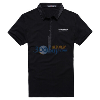 ROMCIIBOOD/乐思邦 2012春夏时尚休闲翻领纯棉短袖T恤 T8131 黑色 XL