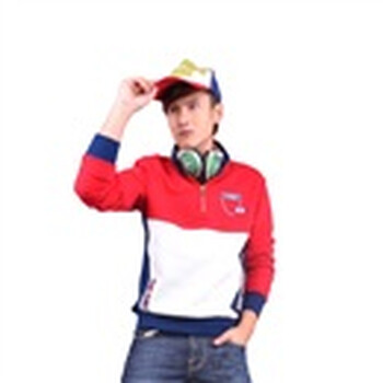 ［FYNEX］2011冬装新款男装卫衣套头休闲红白拼接卫衣抓绒男FQ553 红/白拼接 XXL/180