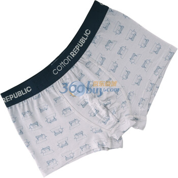 棉花共和国 Cotton RepubLic 工业时代 宽筋天丝 男士平角内裤 01121116灰色XXL