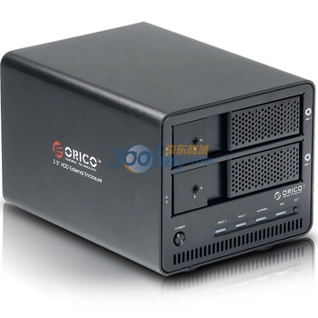 奥睿科（ORICO）9528rus3 全铝外置免工具2盘位磁盘阵列硬盘盒 黑