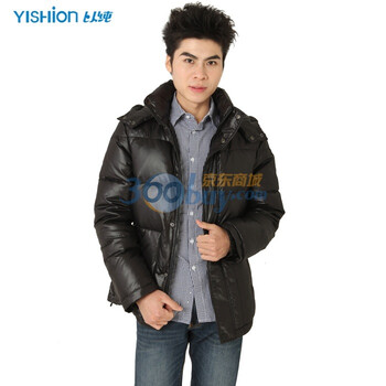 以纯2011秋冬新款男装纯色保暖大码休闲羽绒服21411459原439 黑色 XL