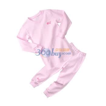 贝贝怡（bornbay） BB808 宝宝服 V领罗纹套装 婴儿童装内衣2件组合装 淡粉 130码