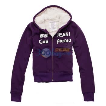 FRIEND ONE 冬季女式加厚保暖长毛绒开衫卫衣 FW114188 紫色 XL