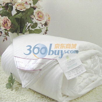 总重2.25KG 绿中缘100%桑蚕丝被纯棉超柔内套220*240净重3斤春秋被世博会唯一特供