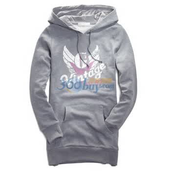 Giordano佐丹奴 外套 女梦想穿越印花CVC长版卫衣 01391511 灰色 XL