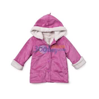 davebella 春款新品 时尚单排扣双层绒宝宝外套/婴儿外套 1158 玫红白色 90(3T)