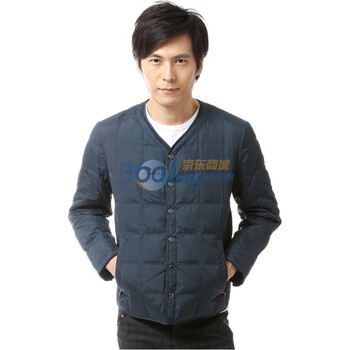 雅鹿 男 羽绒长袖内恤 羽绒服 ^@^LD00010 灰蓝 4XL