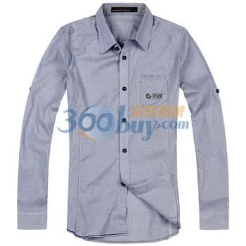 ROMCIIBOOD/乐思邦 男装衬衣 英伦特价精品 韩版男士长袖衬衫 860 蓝色 L