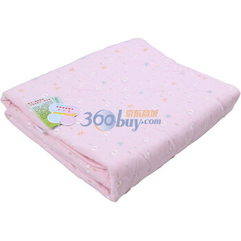牵手娃无污染天然棉花内胆童被/空调被（标准） 粉红 100cmX120cm