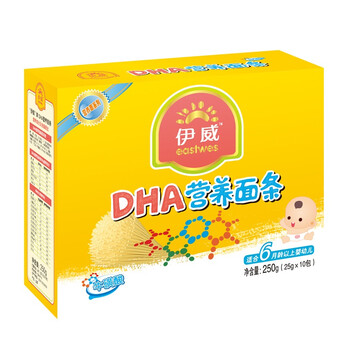 伊威DHA营养面条促进宝宝大脑细胞及视觉发育（25g*10包）