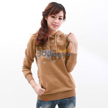 洛熙 RR 2012新款女中长款带帽套头抓绒卫衣1212008 驼色 XL