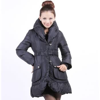 维克莱尔（VLoyal）最新泡泡型裙摆长款羽绒服 V8178 蓝色 L