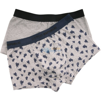 Cotton Republic 棉花共和国 本命幸运兔 男式平角内裤 两条装 01123026 浅灰/蓝色 XXL