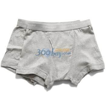 Giordano佐丹奴 内衣裤 男两条装Logo宽皮筋平脚内裤 01171513 灰色 XXL