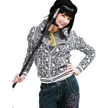 宝贝双星扑克女王外套703517 黑色 XL