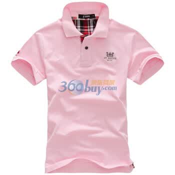 GTHOMME 2012新款韩版男士休闲翻领 POLO衫 男 T79 粉红色 XXL