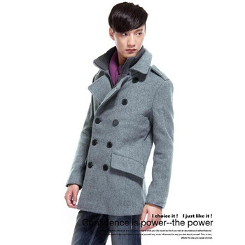 汤尼俊士（tonyjeans）冬季羊毛休闲大衣1210402040-97 灰色 XL