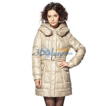 爱美斯新品特价女装纯色加厚羽绒服女中长款A115105 古铜色 (XL)170/92A