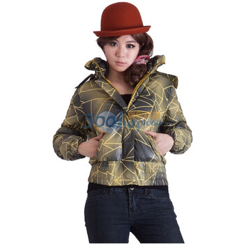 普柔菲 2011冬季新款暴板短款时尚小棉服外套X05 黄格 xxl