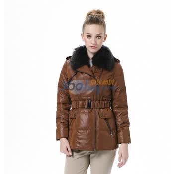 波司登 2011新款 羽绒服 女大毛领时尚修身短款 BR2250 褐色 185/104A(XXXL)