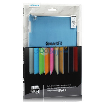 摩米士（MOMAX）IPAD2 隐形强韧背壳 透明蓝 支持原装SMART COVER 附送摩米士原厂高清防指纹磨砂贴