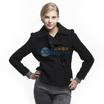 格致 2011秋冬新品 呢外套短外套小西装女 秋装精选51330303101 黑色 M
