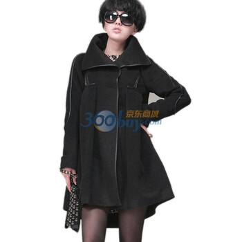 维克莱尔 VLoyal 最新欧美风大翻领毛呢外套女装阔版 VW-303037 黑色 L