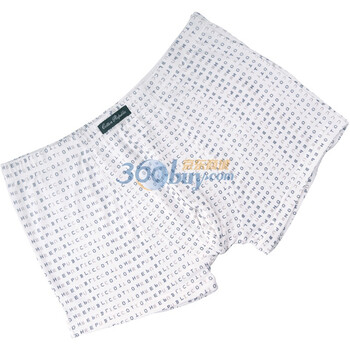 棉花共和国 Cotton RepubLic LOGO印花 暗筋男士平角内裤 01121102 白色 XXL
