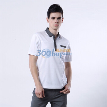 蓝冰 2012夏装男式纯色竖折时尚短袖T恤^@^BAA2602 平纹特白 190/108A(XXXL)