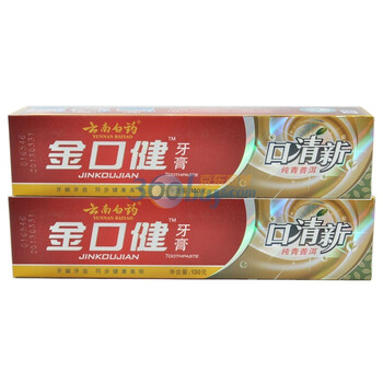 云南白药金口健牙膏（口清新）（纯青普洱）130g*2支