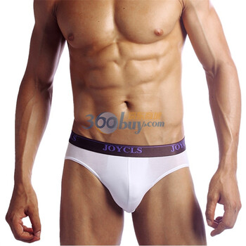 佳衣库JOYCLS 60s美国supima棉 腰头提字 吸湿排汗舒适 男士三角裤 MS11-2 4色 漂白色 XL