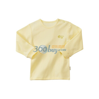 贝贝怡（bornbay） BB308 婴儿内衣全棉 宝宝睡衣纯棉 幼儿服饰服装秋衣春装上衣内衣 浅黄色 90码