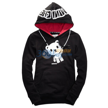 Giordano佐丹奴BSX 外套 女小熊MINI CHE连帽卫衣 04381520 黑色 XL
