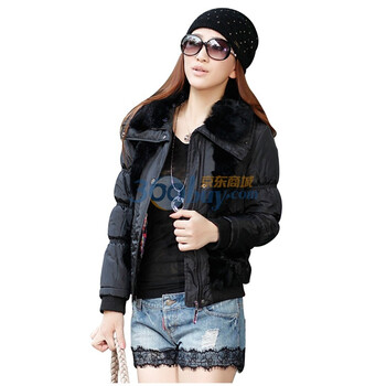 芭啦 冬装女士短外套棉衣新款韩版品质棉衣13-10111 黑色 XXL