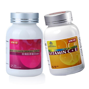 优恩玫瑰胶原蛋白片100片+维生素C+E软胶囊90粒