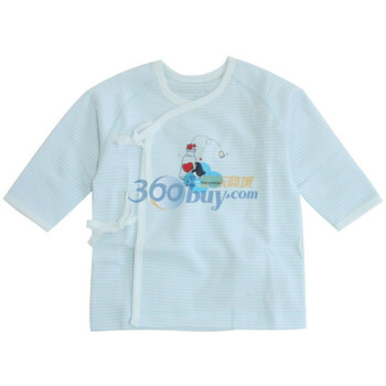 小米米minimoto 宝宝衣服 11年新品秋冬内衣纯棉新生婴儿和短袍/和尚袍YU2804 天蓝色 73码