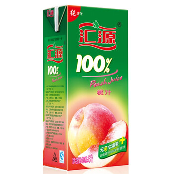 汇源100%桃汁1L*12盒 不添加糖、色素、防腐剂