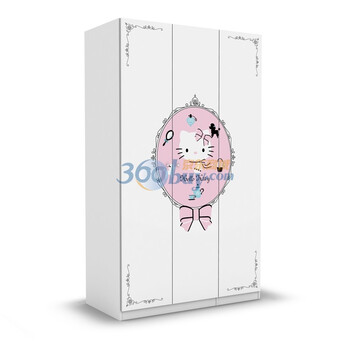酷漫居 Hello kitty 高档家具 KT维多利亚 衣柜 家具品牌 儿童家具 爱洛粉红 三门衣柜