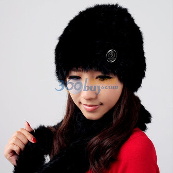 kenmont 全兔毛手工帽KM-1241 黑色