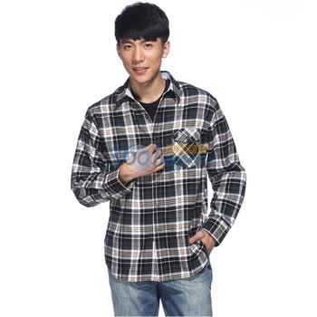 IZOD 法兰绒新品纯棉格纹尖领长袖休闲男衬衫 3061912103503绿色系XXL(185/102A)