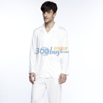 雪竹XUEZHU男士家居服 660809莫代尔长袖家居男套（外莫代尔里棉 象牙白 XXL