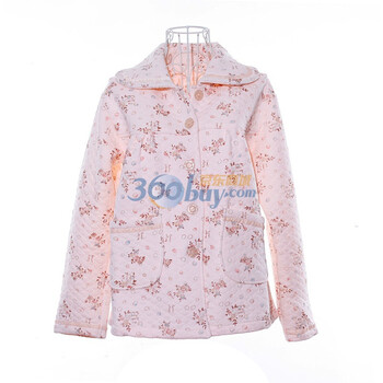 苏泽尔玫红花儿简约自然女款夹层中厚家居服睡衣48025 杏粉 XL