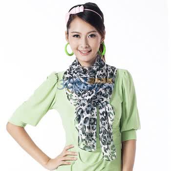 柏汇优品2012春夏新款丝质炫彩女士长丝巾长围巾BHYP005大豹点 灰色