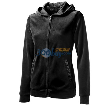 Giordano佐丹奴 卫衣 女水钻插袋丝绒开胸卫衣 01370939 黑色 M