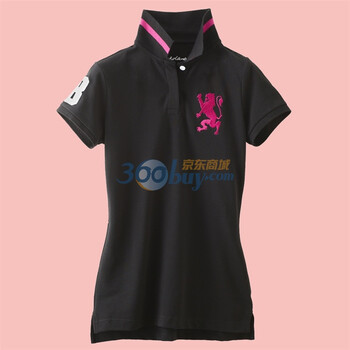 Giordano佐丹奴 Polo 女全新荧光狮王修身POLO 01312427 黑色 L